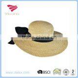 Elegant Design Shady Paper Straw Linen Band Floppy Girl's Swinger Hat thumbnail-1