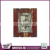 Hot Selling Disstressed Finish Paper Printing Decorative Wooden Picture Photo Frame With Resin Frame
