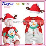 2015 Wholesale infant christmas clothing with hat organic cotton baby rompers wholesale baby clothes TR-CA07