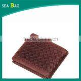 Men's Short Bifold Woven Leather Wallet thumbnail-1