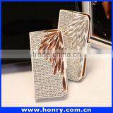 High Quality Diamond Bling Wallet Leather Case For Apple Iphone 4 thumbnail-4