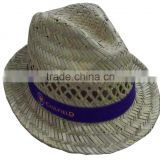 Rush straw fedora hat