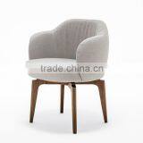 Soft Dining Armchair With Wooden Base HDAC1066 thumbnail-1