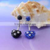 Fashion Heart Shape Belly Button Rings, Rhinestone Navel Piercing Jewelry, Stainless Steel Navel Rings thumbnail-2
