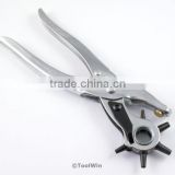 Leather Hole Punch Hand Pliers 6 Sized 9" Heavy Duty Belt Watch Band Tool New