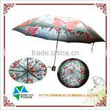 23" China Supplier Full Printing 3 Fold Butterfly Umbrella