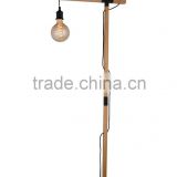simple and natural wooden cross floor lamp, timber floor light with metal base