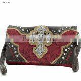 Western cross body style rhinestone cross studded cowgirl wallets