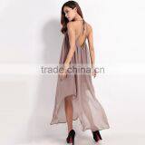 Plain Dye Loose Style Backless Sleeveless Braces Skirt Evening Dress thumbnail-2