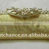 GOLD GLITTER EVENING BAG PARTY CLUTCH PURSE w/ CHAIN thumbnail-1