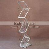 Aluminum Silver Acrylic Paper Brochure Catalog Holder Stand