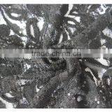 Latest Design Thin Net Embroidered Sequin Fabric, Black Flower Embroidery Sequin Fabric Textile for Dress thumbnail-5