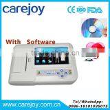 Carejoy Professional 7 Inch Touch Screen 6 Channel Digital Electrocardiograph ECG Machine 12 Lead EKG-923S Including PC Software thumbnail-1