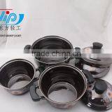 The Best Quality 3 Pcs Enamel Casserole With Metal Cover Beautiful Decal thumbnail-5