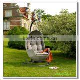 Audu Grey Rattan Outdoor Swing Chair Bed thumbnail-1