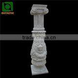Grey Marble Carved Pillar With Figure thumbnail-1