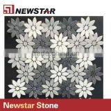 Newstar Hot Saling Italian White Carrrara Marble Flower Shape Mosaic thumbnail-1