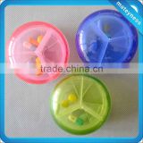 Colorful 3 Compartments Round Shape Pill Box
