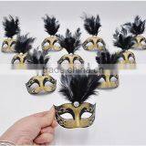 12pcs Venetian Masquerade mask Luxury Pearl Feather Mini Masks for Party Decoration Novelty Gifts