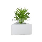 Hexigon shape bare cement interior decoration plain concrete planter