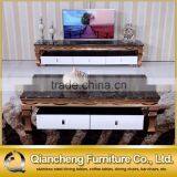Fancy Coffee Table With Golden Stainless Steel Frame thumbnail-3