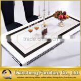 Modern Simple Marble Top Metal Dining Room Table thumbnail-3
