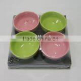 Set of 4 Colorful Round Ceramic Tapas Bowl Sets,snack Tray thumbnail-1