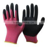 NMSAFETY 13G Pink Polyester Liner Latex Foam Coated Cheap Work Gloves thumbnail-1