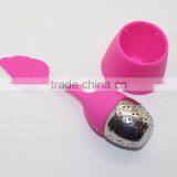Food Grade Silicone Loose Leaf Tea Infuser,silicone Tea Filter,silicone Tea Strainer With Stainless Steel Ball thumbnail-1