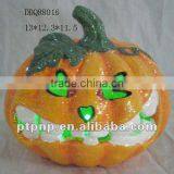 Halloween Ceramic Pumkin Skull With LED Light thumbnail-1