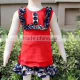Wholesale Red Baby Cotton Suits With Button Decoration