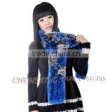 CX-S-164A Hot Selling Wholesale Winter Ladies Rex Rabbit Fur Scarf For Women thumbnail-5