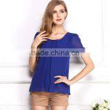 Latest Hot Sell European Summer Hot Sale Style Fashion Women Fancy Casual Lace Lady Shirts thumbnail-2