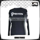 Black/white Sublimation Printed Lycra Compression Bjj Rash Guards With Long Sleeves thumbnail-2