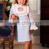 2017 Latest Boutique Girl Clothing Children 100% Cotton Ruffle Sleeve Dress Kids Girls Dresses thumbnail-1