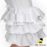 Newest Design Spring Kids Plain White Ruffle Stringy Selvedge Long Baby Girl Trousers Icing Pants With Bow thumbnail-5