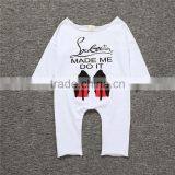 S17540A Cute Newborn Baby Girls Clothes With Long Sleeve Cotton Letter Printed Romper thumbnail-5