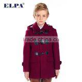 ELPA Tan Wool Long Slim Fit Winter Overcoat With Removable Cap for Boy thumbnail-2