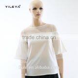 New Design Elegant High Quality Medium Sleeve Lace Ladies Blouses and Tops thumbnail-1