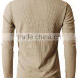 Mens Trendy Bound Pocket Waffle Cotton Knit Long Sleeve Henley Shirts thumbnail-4