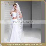 Wholesale White Wedding Veil One Layer Soft Tulle 3m Lace Wedding Veils Ivory Wedding Veil thumbnail-1
