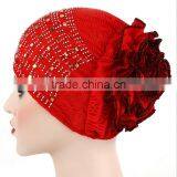Hot Drill Head Hat With a Large Flower Plate Flower Cap India Arabian Head Scarf Spot thumbnail-4