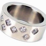Silver Diamond Stainless Steel Ladies Finger Ring For Girls