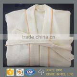 Hotel White Waffle Bathrobe With Piping thumbnail-1