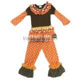 2016 Yawoo Little Girls Brown Zebra Leopard Pumkin Leggings 2 Pcs Clothing Halloween Boutique Outfits thumbnail-4