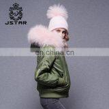 Good Price Goose Down Bomber Jacket Wholesale Real Fur Hooded Winter Coat for Women thumbnail-6