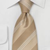 Gold Classic Strips Mens Jacquard Neckties Knit Summer