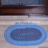 Indian Handmade Braided Door Mat Ethnic Embroidered Multicolored Floor Mat Carpet thumbnail-1