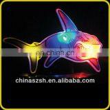 Night Party Item Glowing Shark Shape LED Light up Flashing Badge