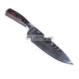 Laser Damascus Pattern Stainless Steel Kitchen Chef Knife thumbnail-3